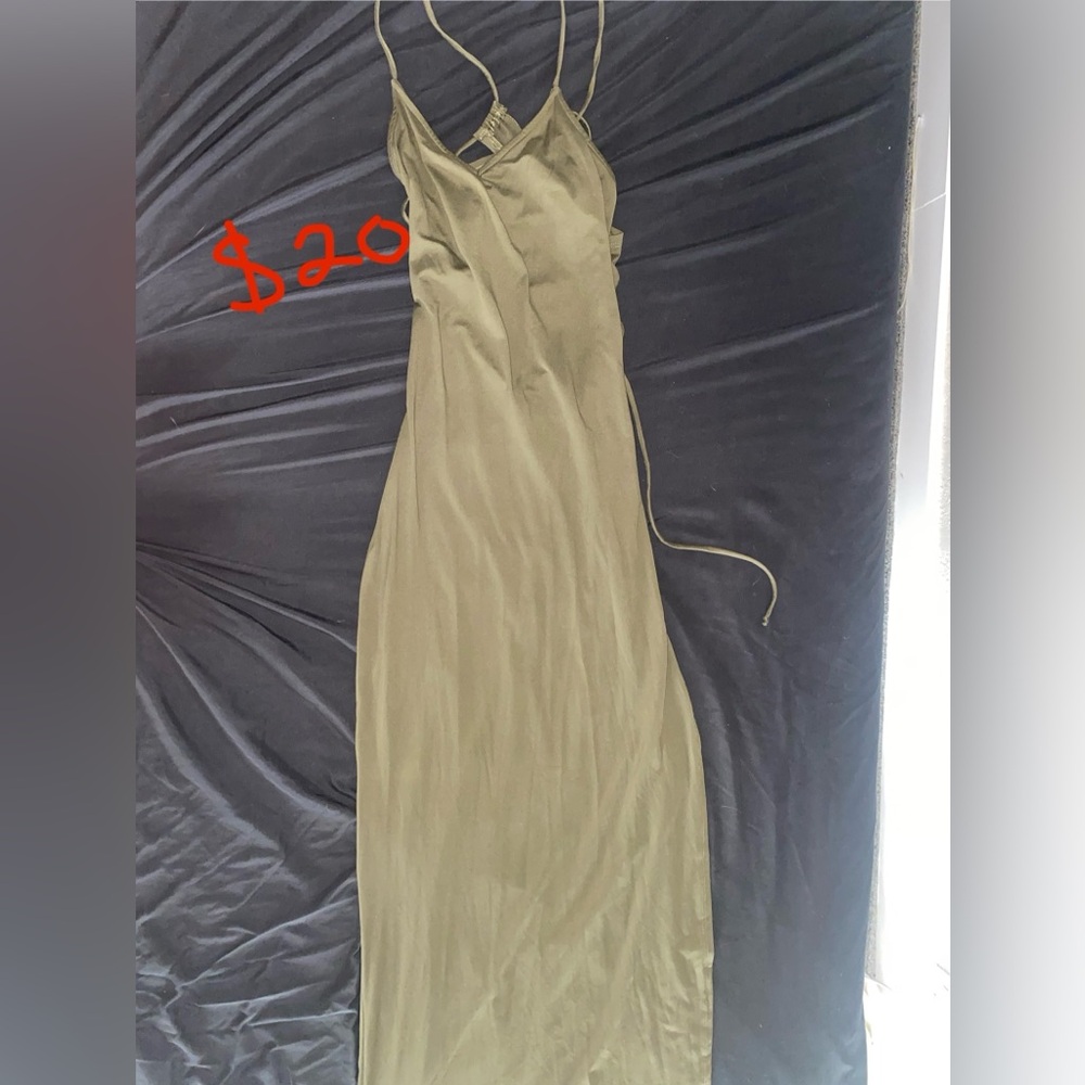 Elegant Olive Green Women's Dress